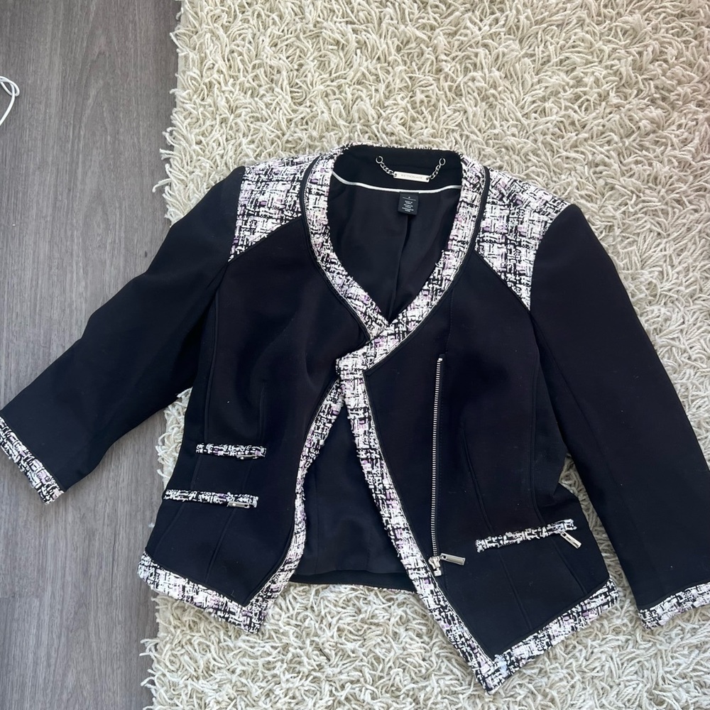 White House Black Market tweed jacket (black & white) size 2